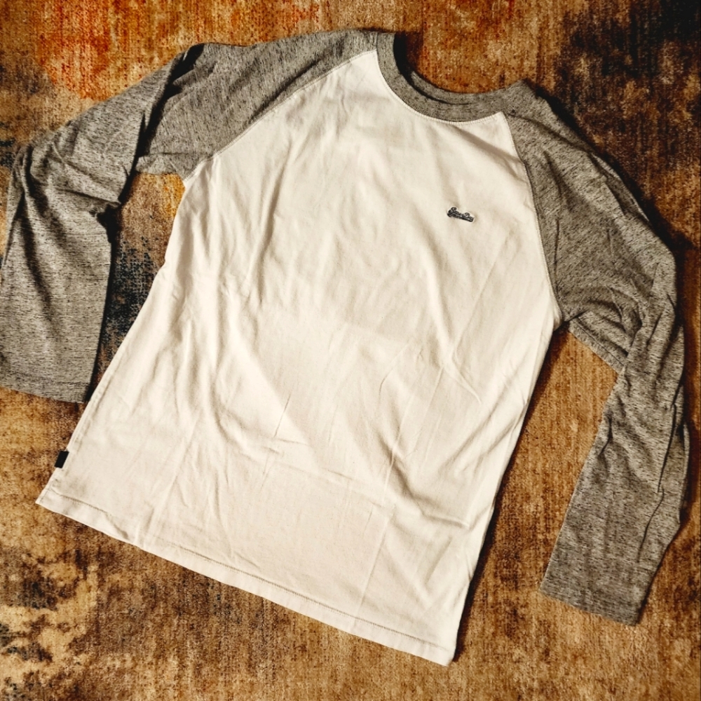 ** 2/$25 ** Superdry Organic Cotton Essential Baseball Top